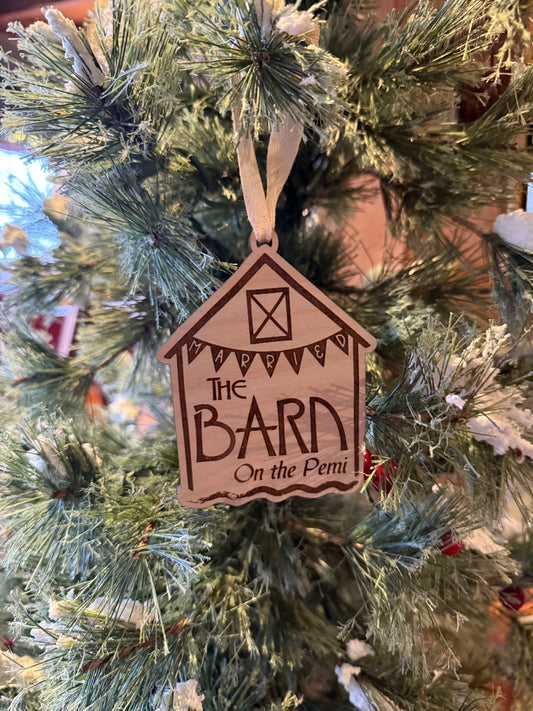 Wooden Ornament - Barn on the Pemi