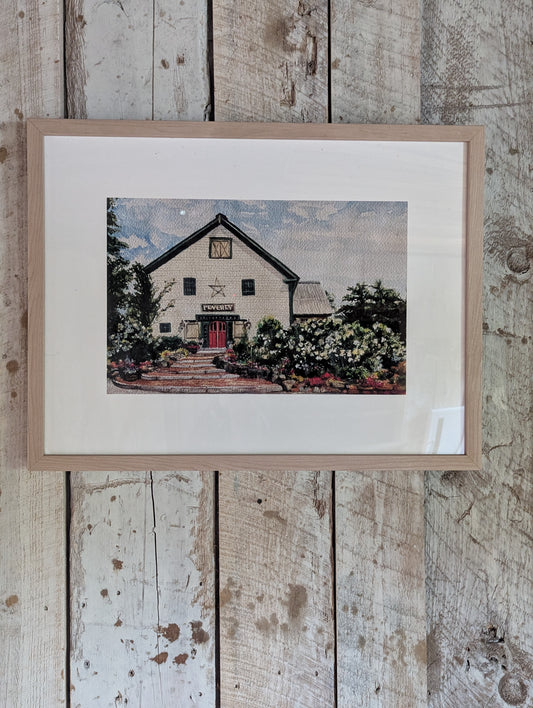Barn on the Pemi Watercolor Art Print by Mary Boyle