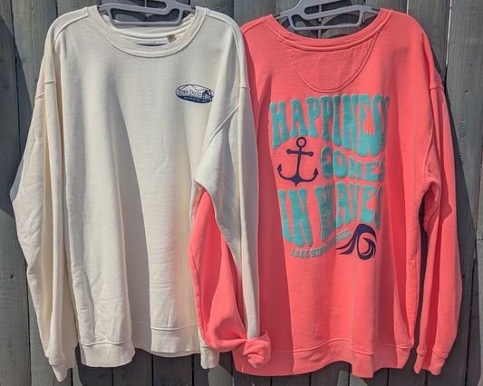 Apparel-crewneck sweatshirt- Happiness Comes In Waves- Town Docks