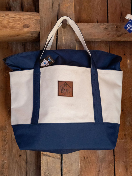 Apparel- Canvas Tote - XL Zip Top - Barn Logo Patch